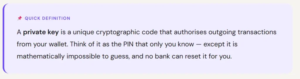 Definition of private key in crypto 