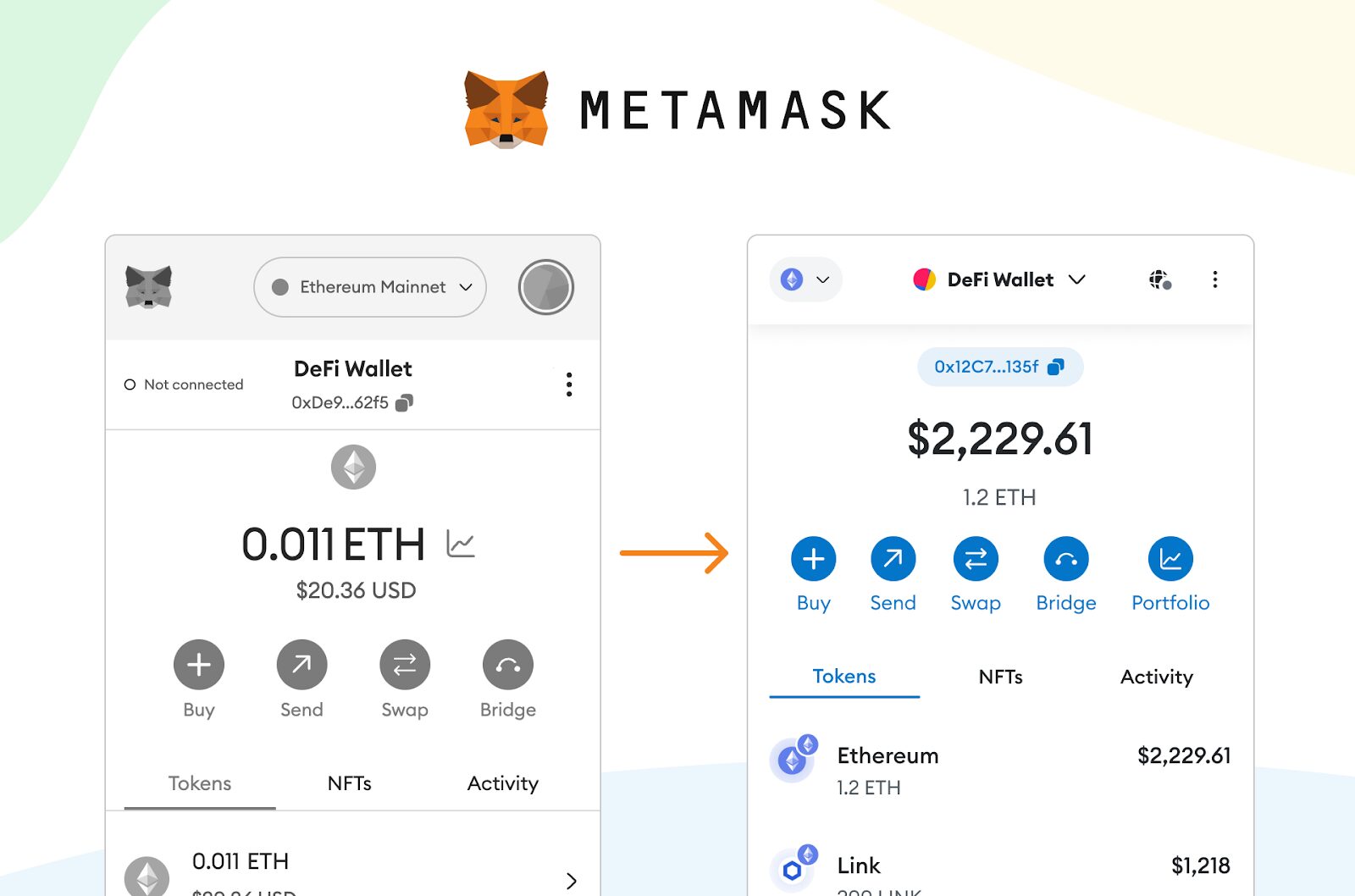 A snapshot of Metamask crypto wallet to hold your investment