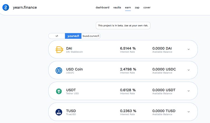 Yearn Finance Dashboard
