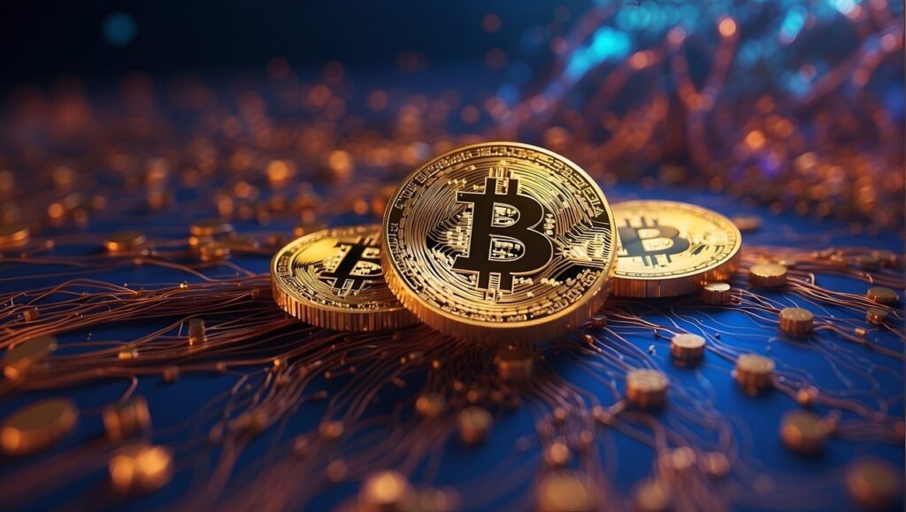 Bitcoin on a circuit board