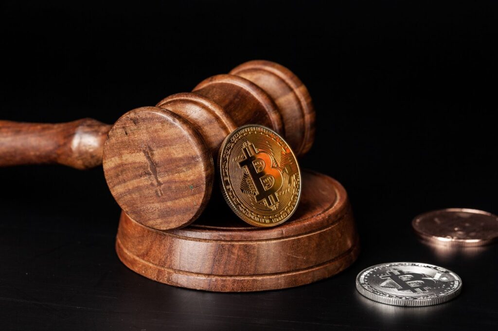 Law mallet and Bitcoins 