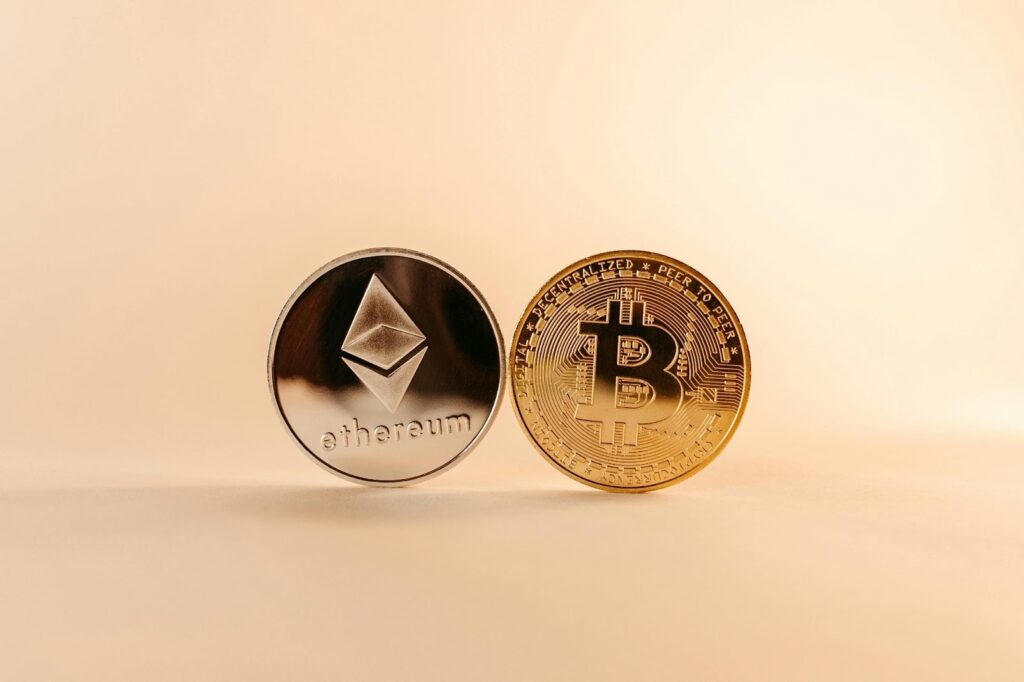 Bitcoin and Ethereum Crypto Currency Coin