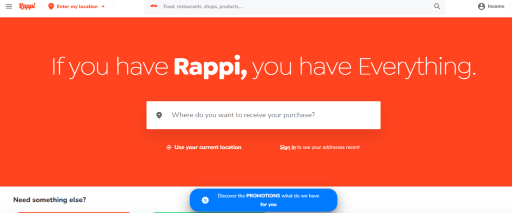 Rappi Homepage