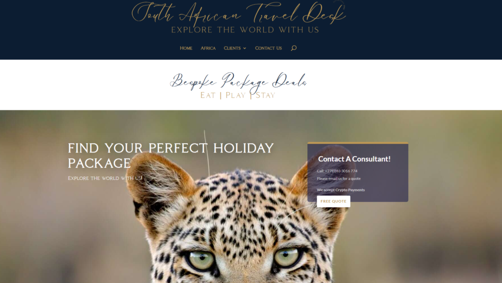 South African Travel Desk Homepage