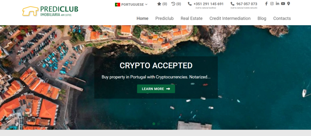 Prediclub Imobiliária Homepage