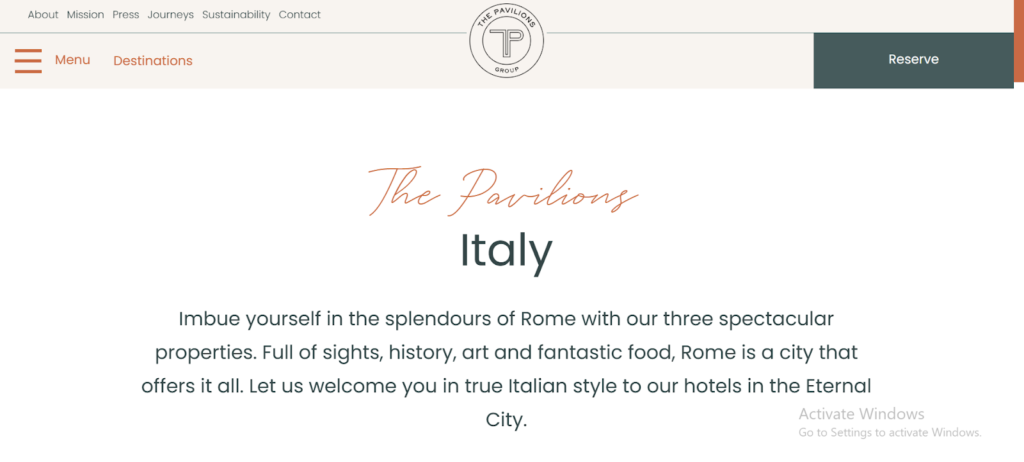 The Pavillions Italy’s Homepage