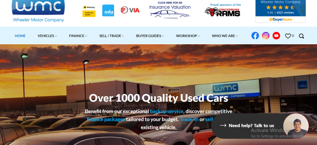 Homepage of Wheeler Motor Companies