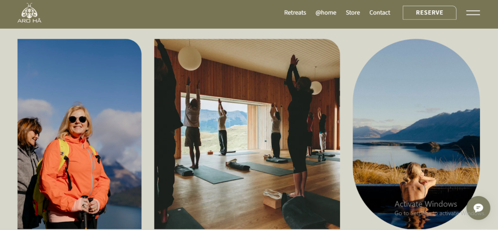 Homepage of Aro Ha Wellness Retreat 