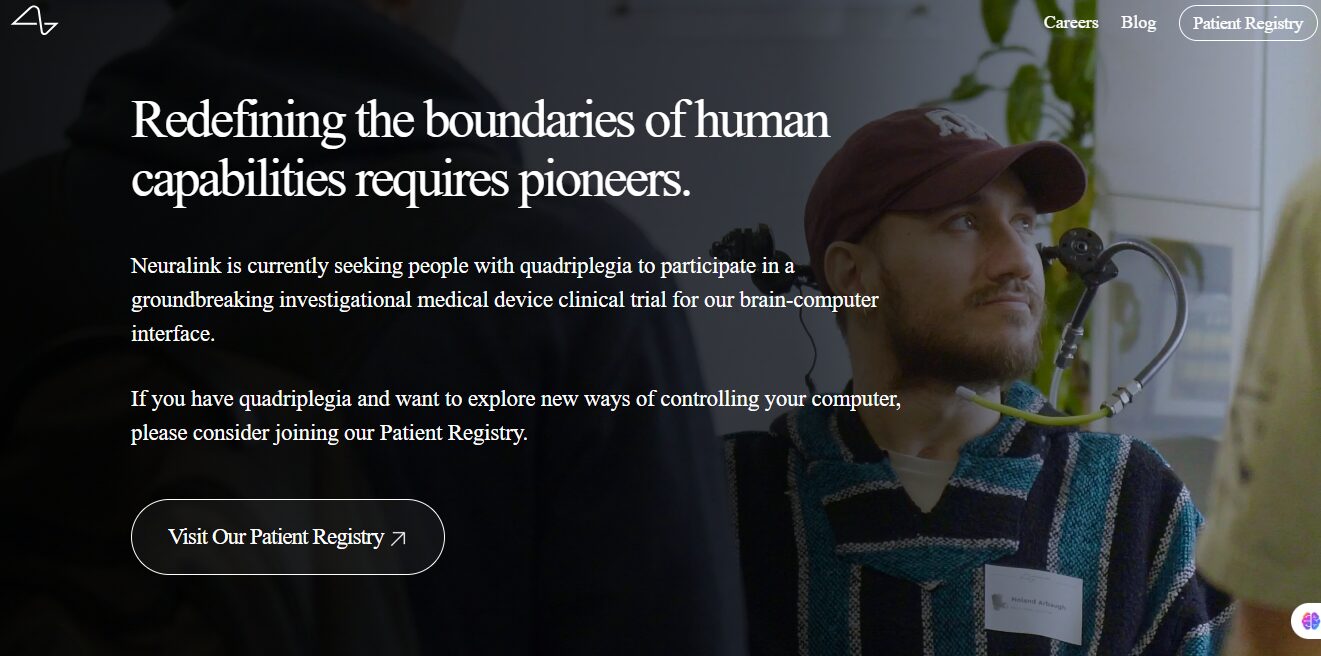 Neuralink homepage 