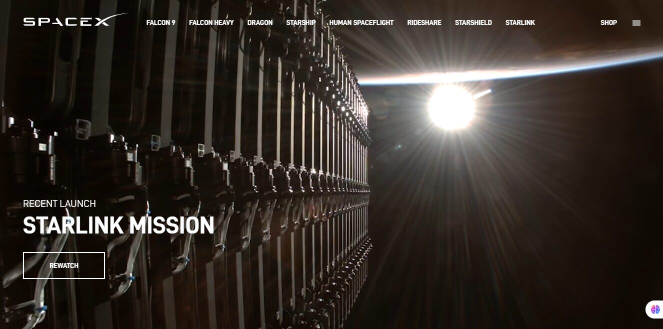 space X homepage 