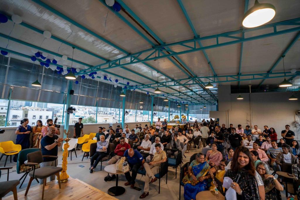 A cross-section of the Draper Startup House during an event.

