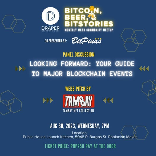 A Bitcoin Event announcement sponsored by the Draper Startup House.