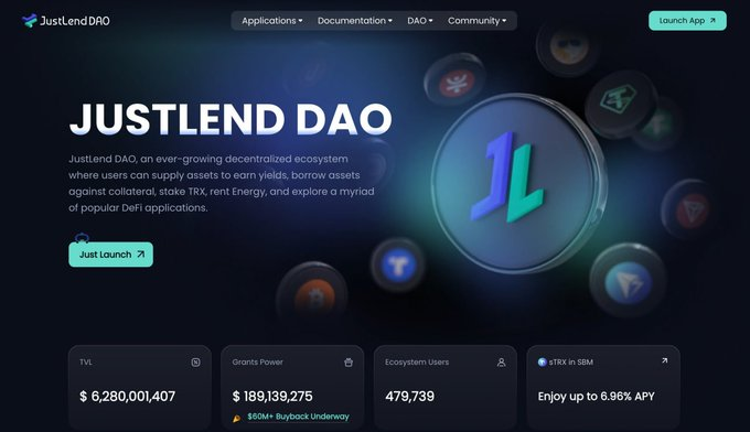 JustLend Dao homepage