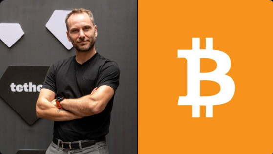 Paolo Ardoino image and Bitcoin logo