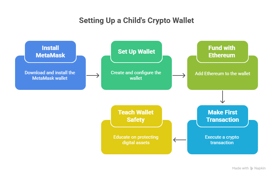 Steps on how to set up a crypto wallet for a child