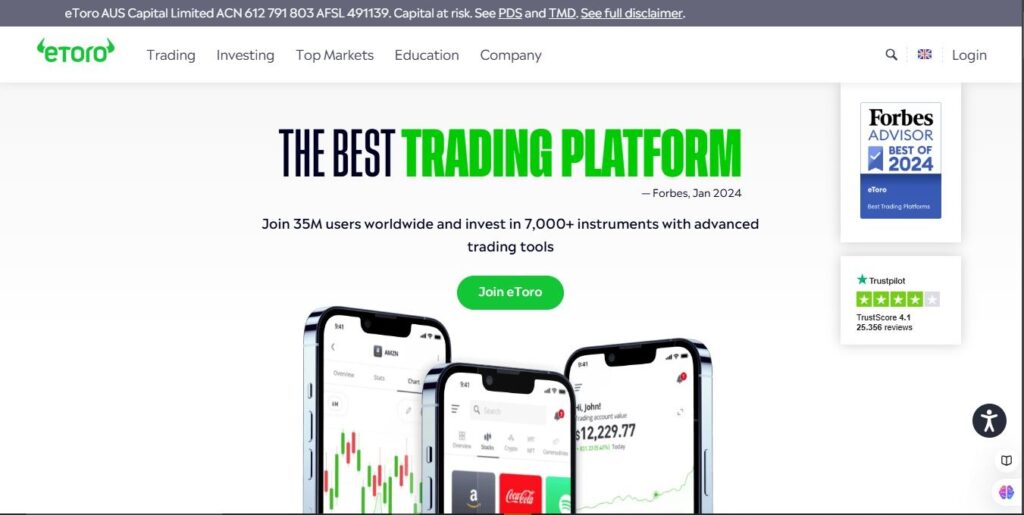  eToro Homepage 