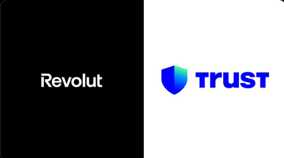 Revolut and Trust wallet logo