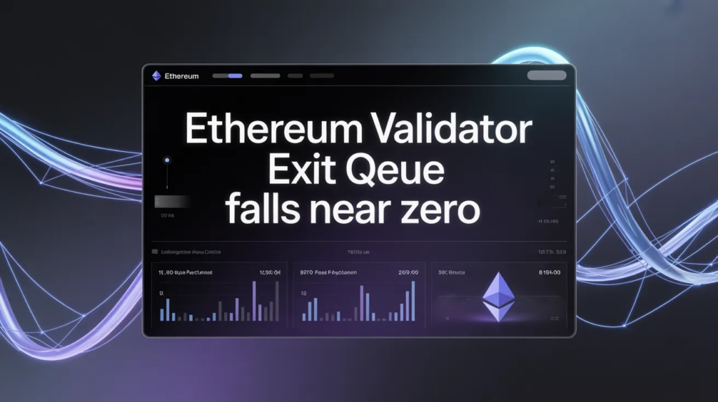 Ethereum Validator Exit Queue Falls Near Zero