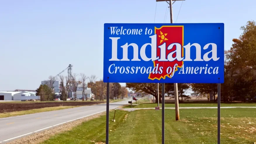 Indiana road sign