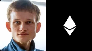 Vitalik image and Ethereum logo