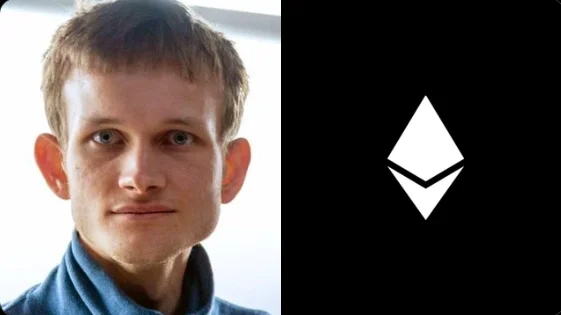 Vitalik image and Ethereum logo
