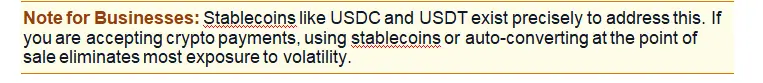 Note for Businesses: Stablecoins like USDC