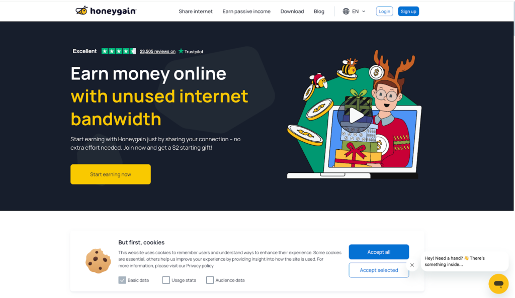 honeygain homepage