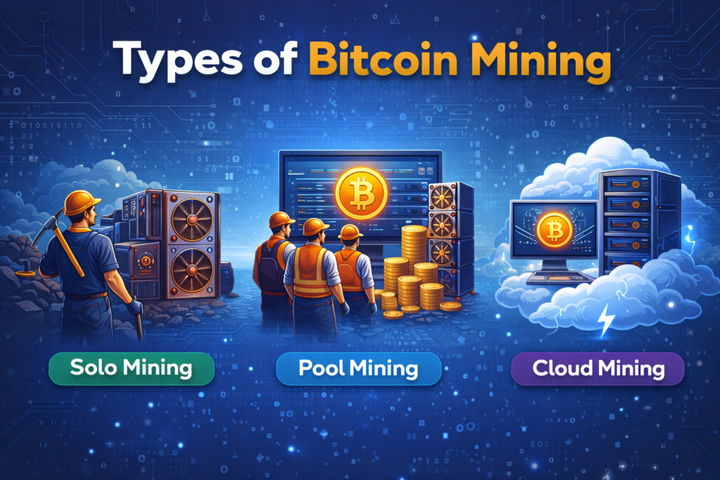 Image showing the types of Bitcoin mining