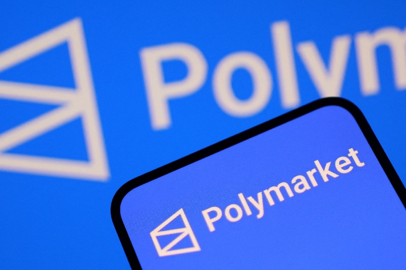 Polymarket Phone Mockup Logo